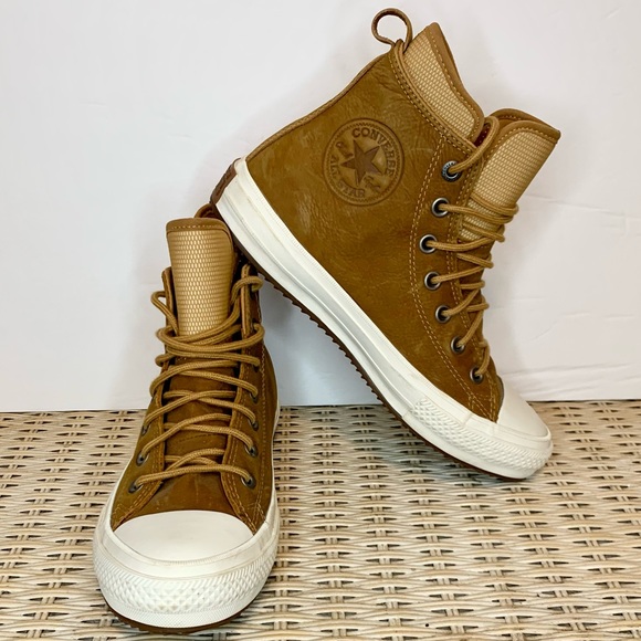 brown leather chuck taylors